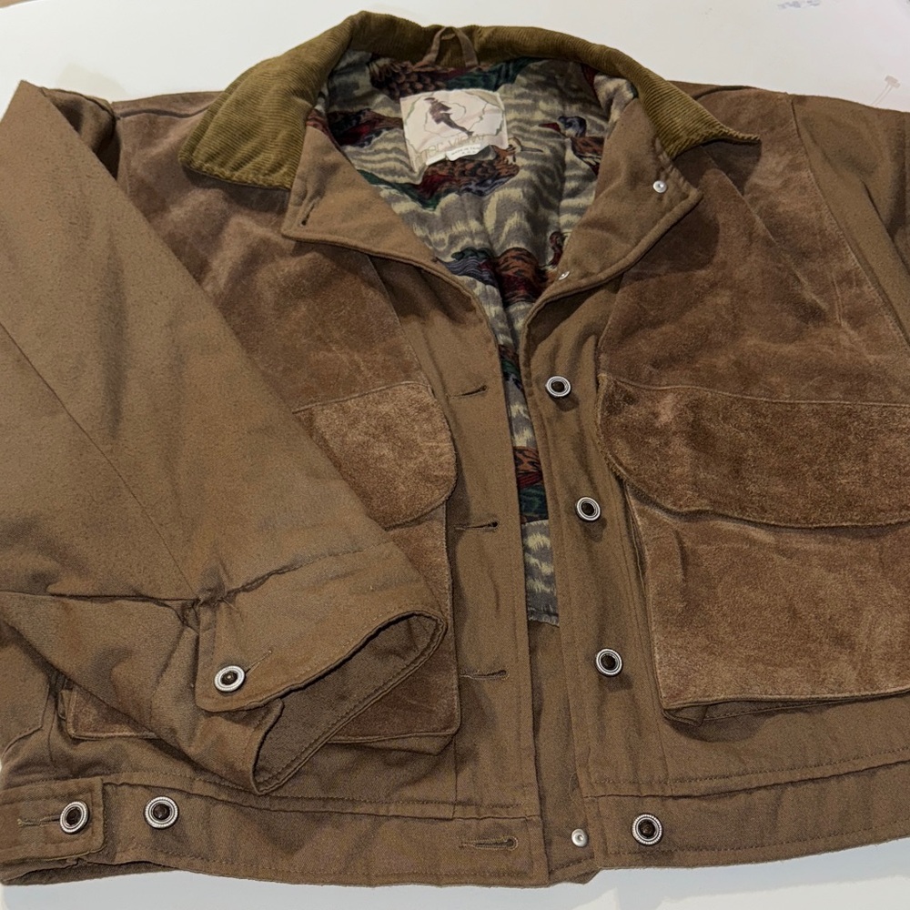 Rare Vintage‎ 70s/80s Beautiful Inner View Duck Lined Jacket W/Leather Trim